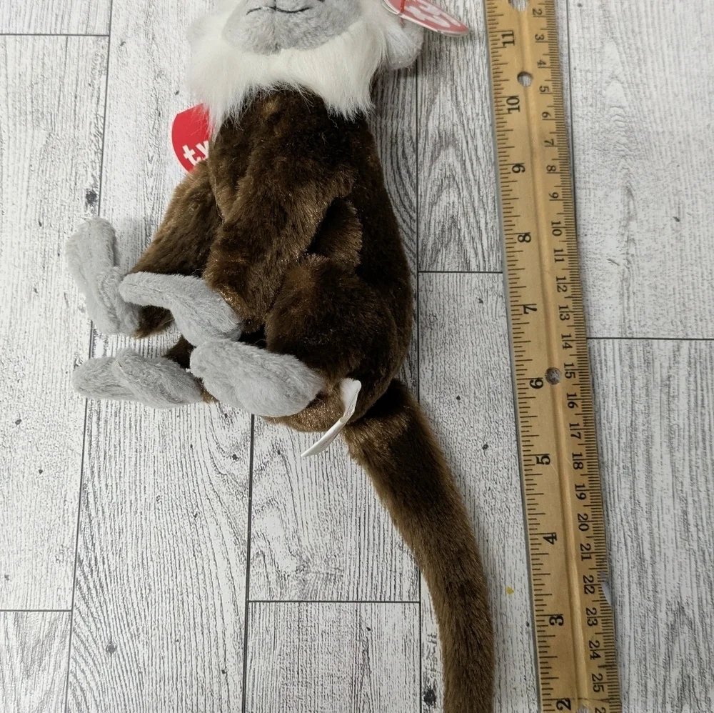 Ty Jungle Beanie Babies Brown and Gray Monkey Plush